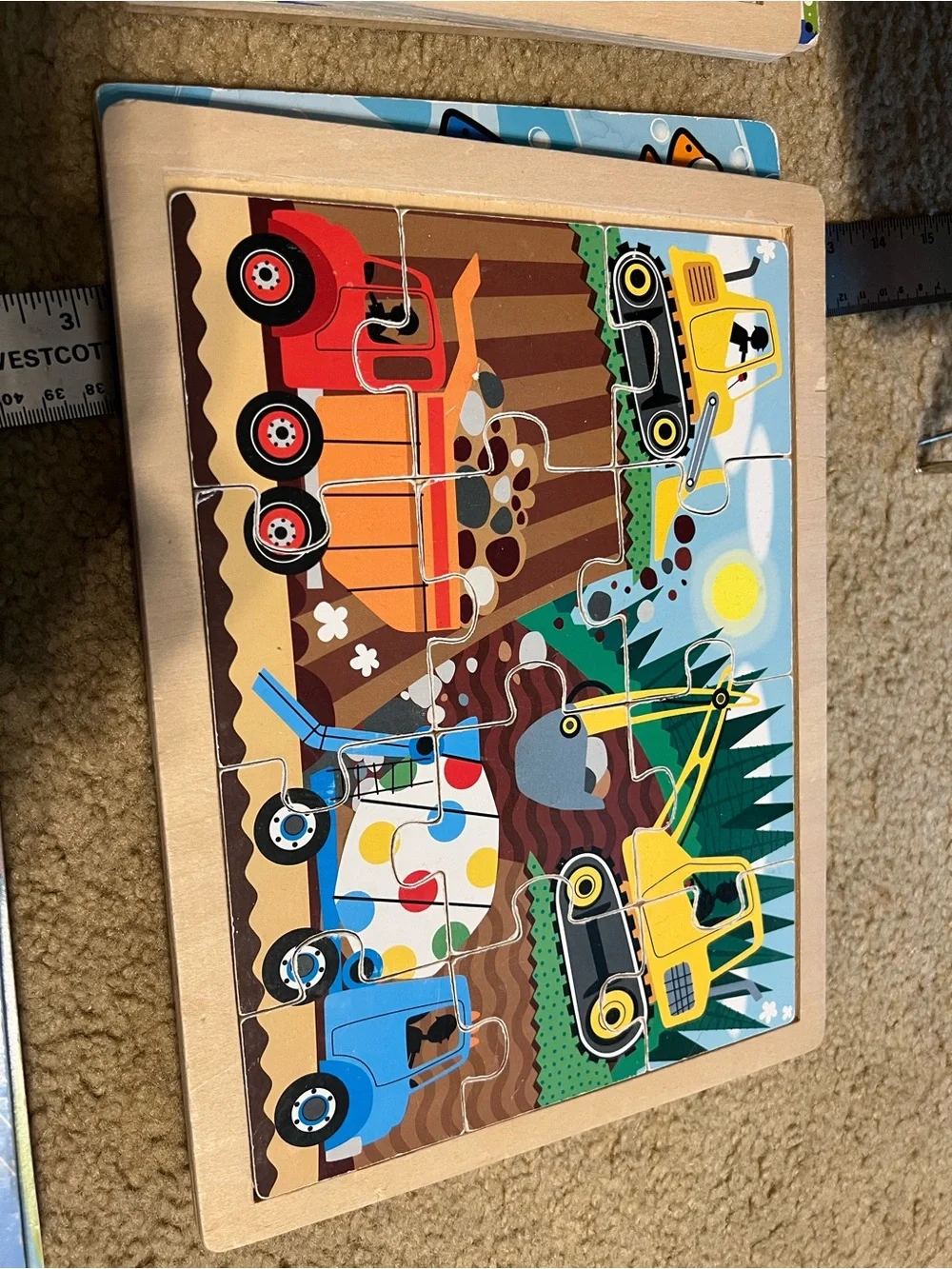 Lot of 10 kids board puzzles and melissa & Doug stand - 2 with sounds